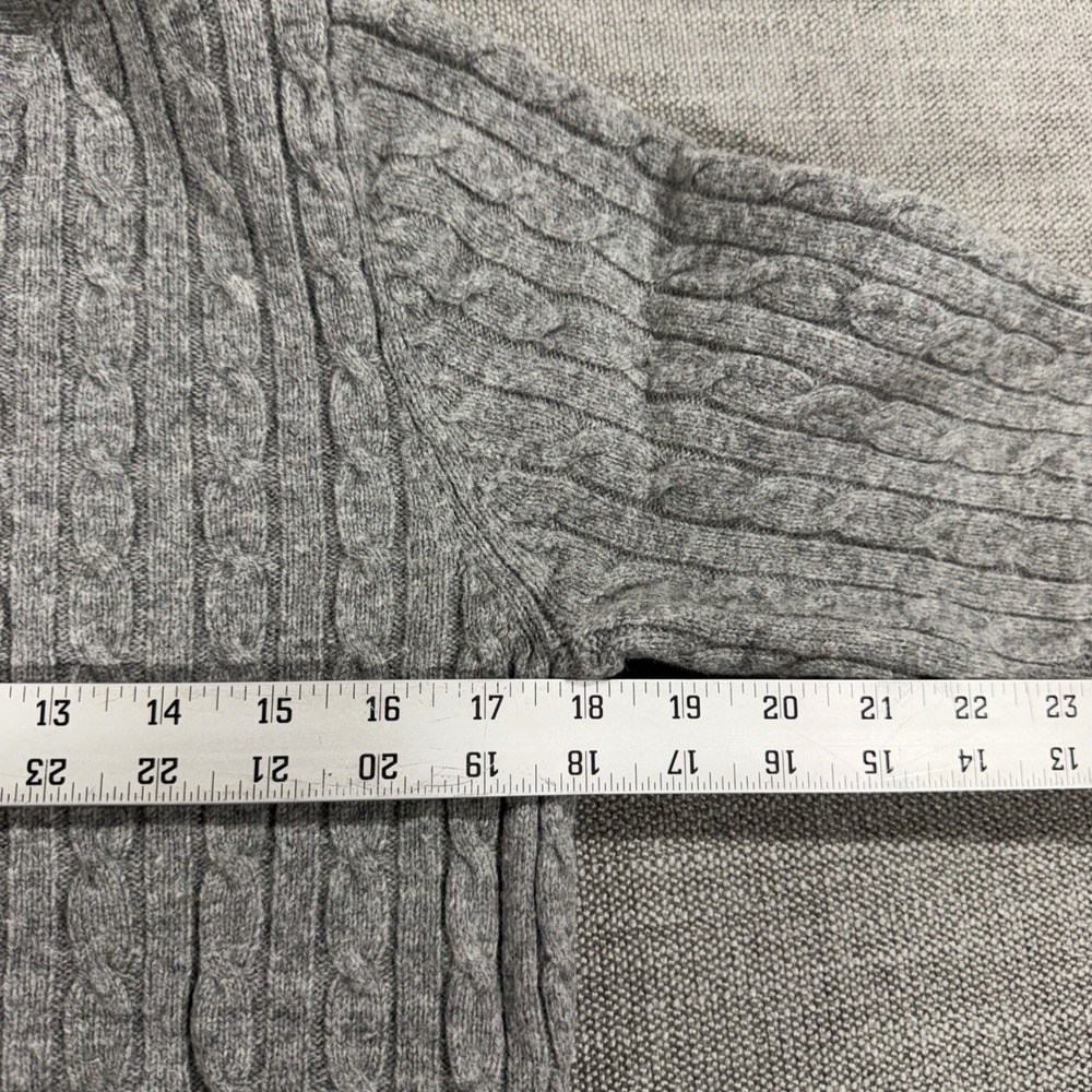 L.L. Bean Cable Knit Sweater Womens‎ Small Gray Excellent Lambswool Crewneck - Picture 5 of 7